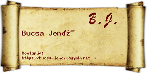 Bucsa Jenő névjegykártya